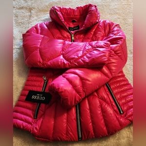 NEW Hot pink Guess puffer jacket